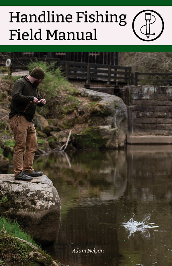 Cover of the Daggerfish Handline Fishing Field Manual with a person handline fishing for trout on the cover